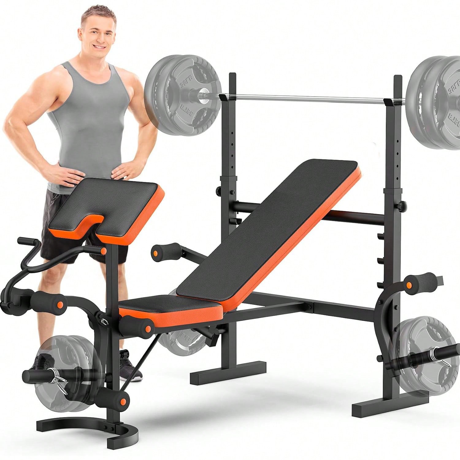 Home Gym Leg Press - GIKPAL Weight Bench, Bench Press Set