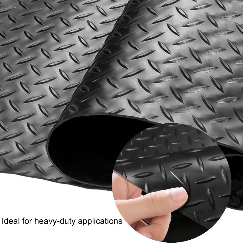 Home Gym Garage - Rubber Diamond Floor Mat - Durable,