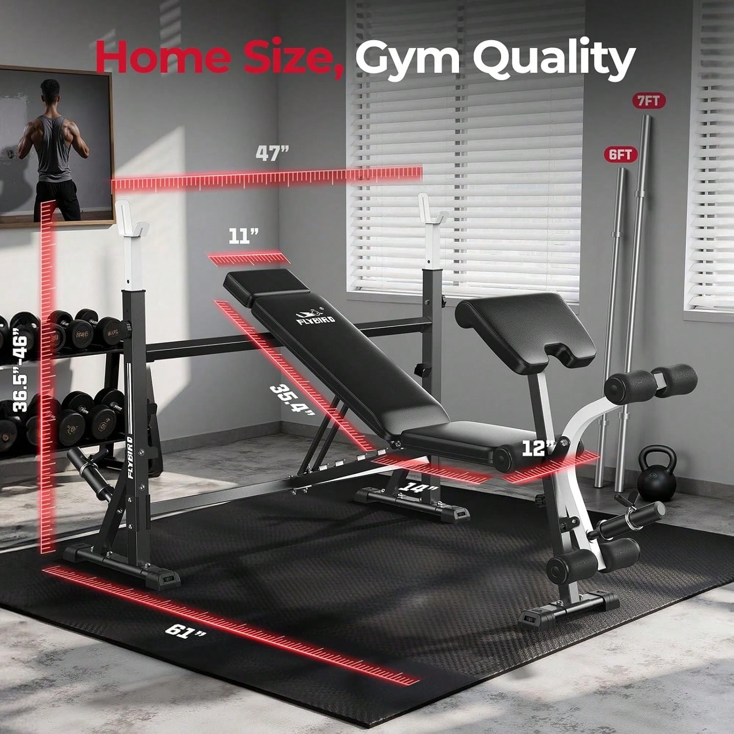 FLYBIRD Adjustable Weight Benc - Home Gym Leg Press 评论和价格