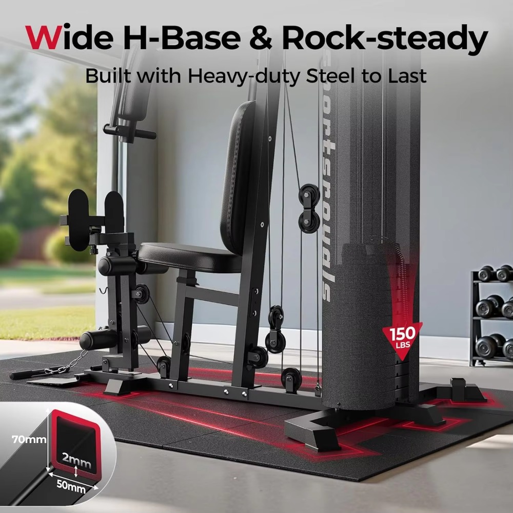 Multifunctional Home Gym 150LB - Home Gym Cable Machine With Weight Stack 评论和价格