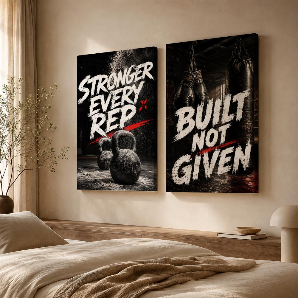 Gym Motivational Framed Wall P - Home Gym Decor 评论和价格