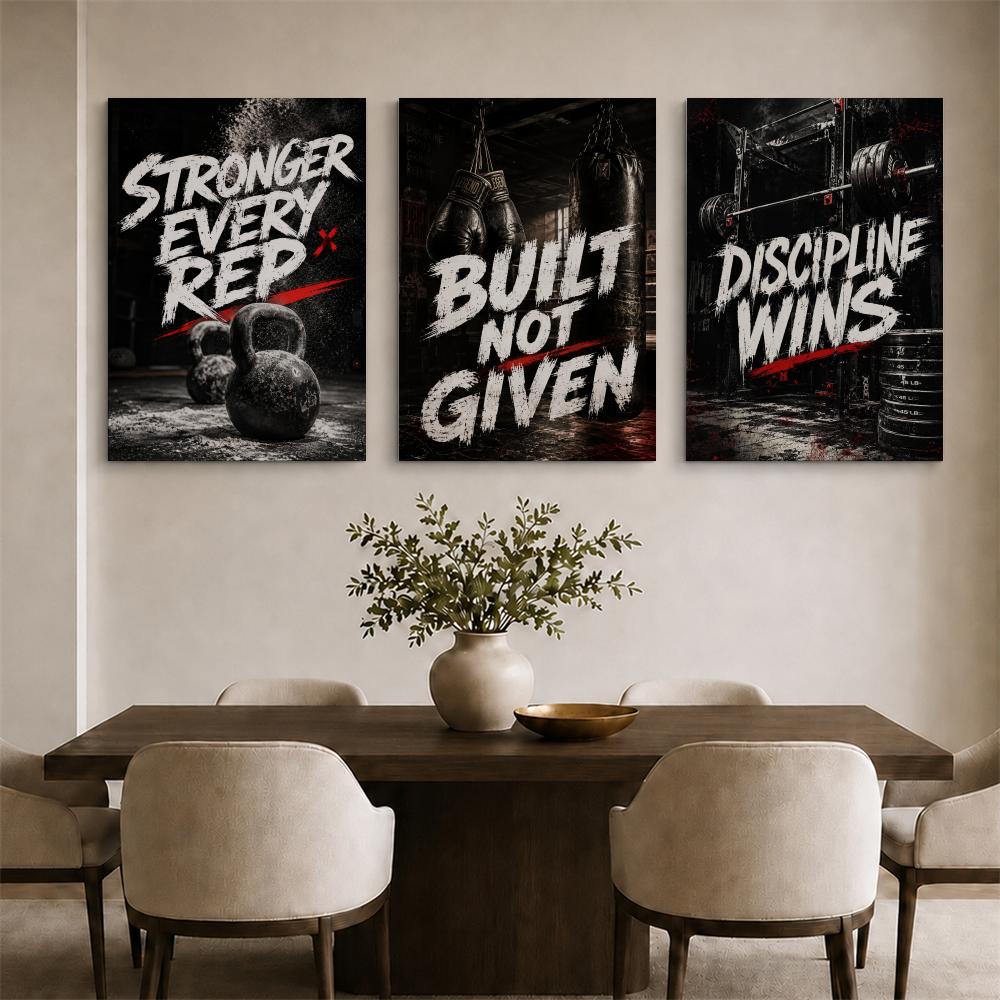 Gym Motivational Framed Wall P - Home Gym Decor 评论和价格