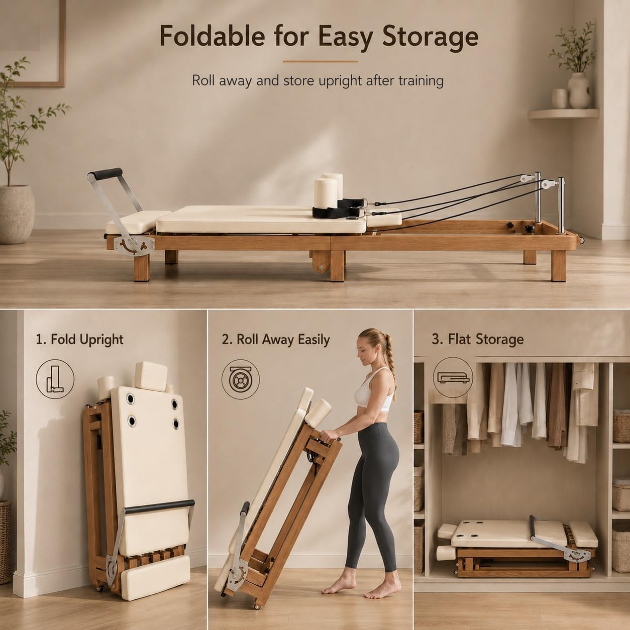 Foldable Pilates Reformer, Hom - Home Gym System 评论和价格