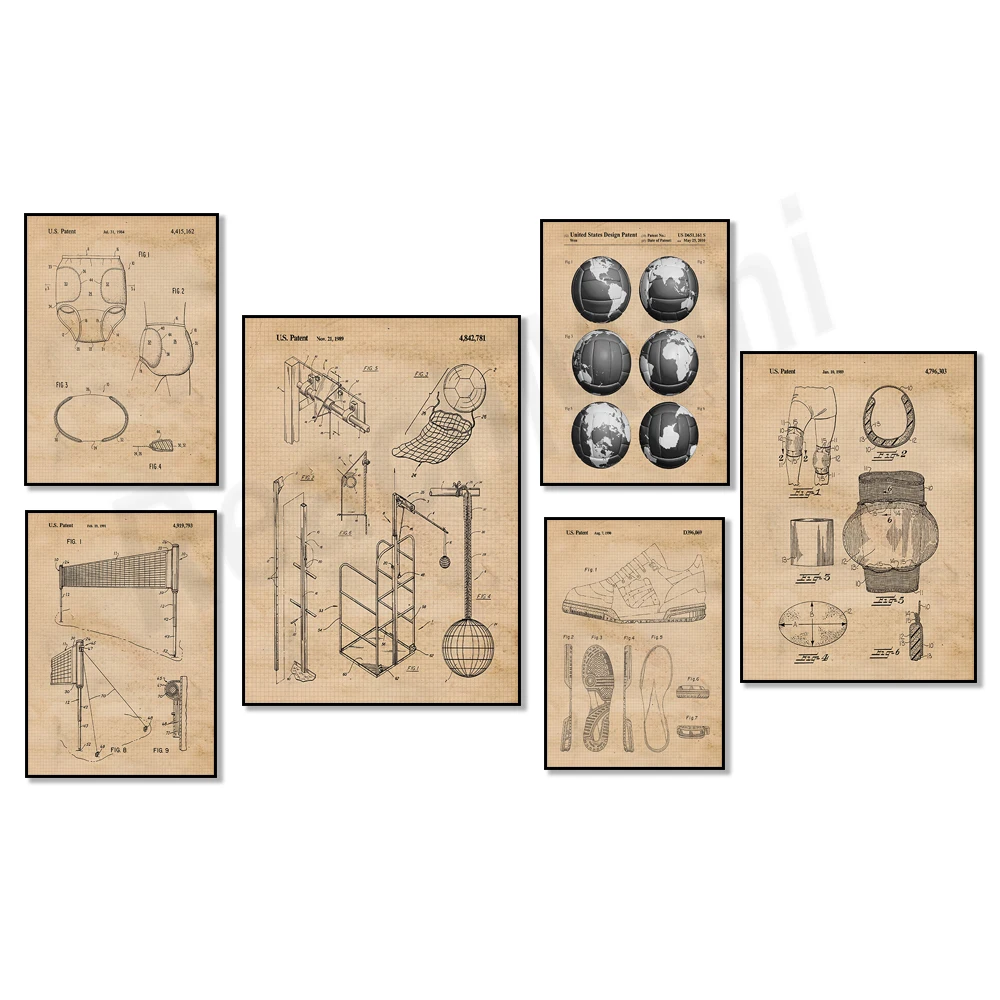 Vintage Volleyball Patent Prin - Home Gym Japan 评论和价格