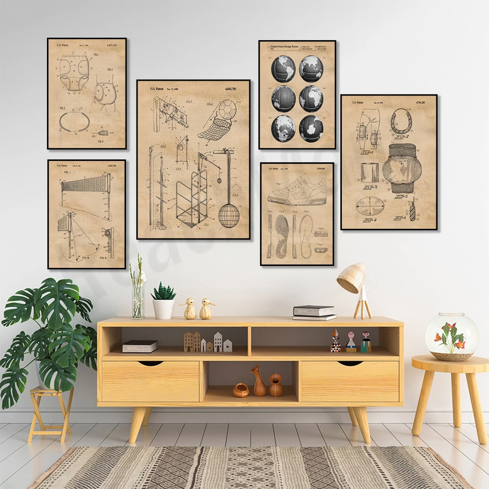 Vintage Volleyball Patent Prin - Home Gym Japan 评论和价格