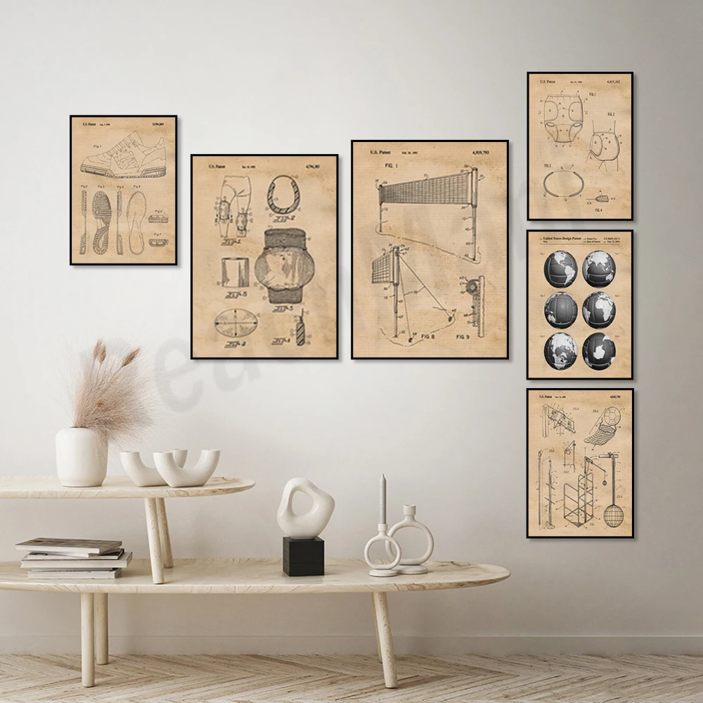 Vintage Volleyball Patent Prin - Home Gym Japan 评论和价格