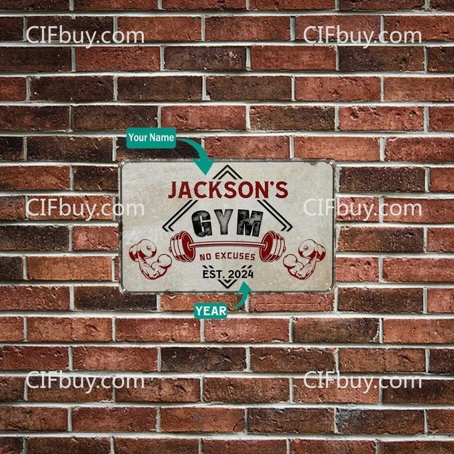 30x20cm Vintage Custom Gym Met - Home Gym Decor 评论和价格