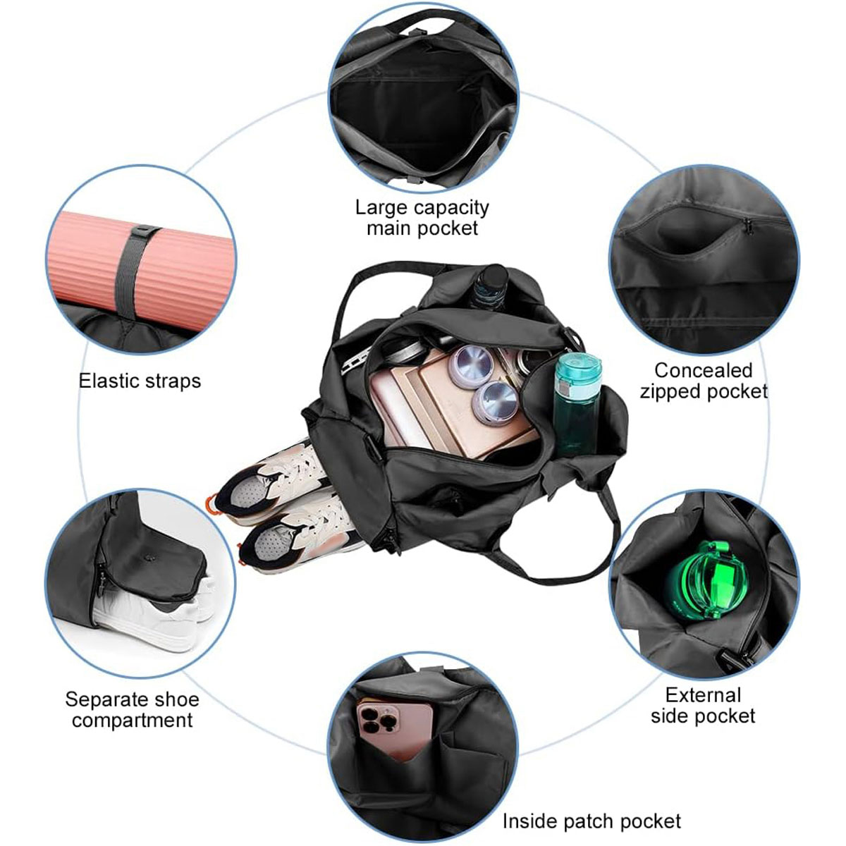 Travel Duffel Bag with Shoes C - Home Gym Packages 评论和价格