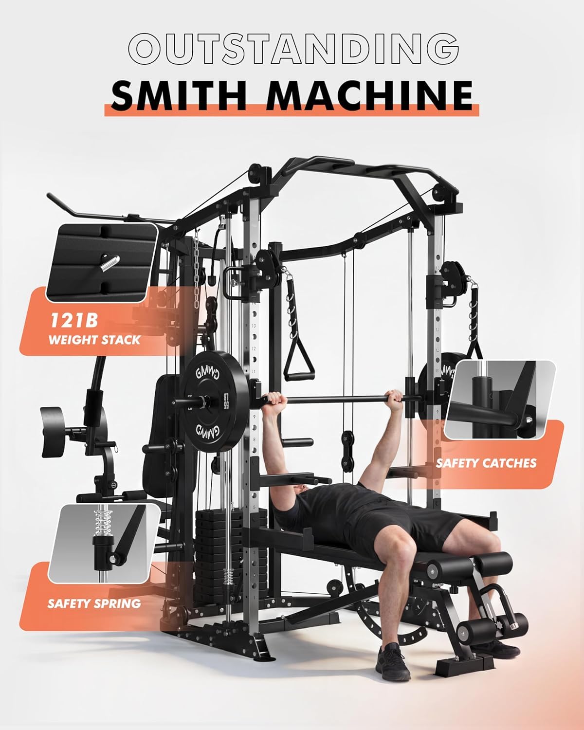 Dual-Station SmithΔ Machine Po - Home Gym Cable Machine With Weight Stack 评论和价格