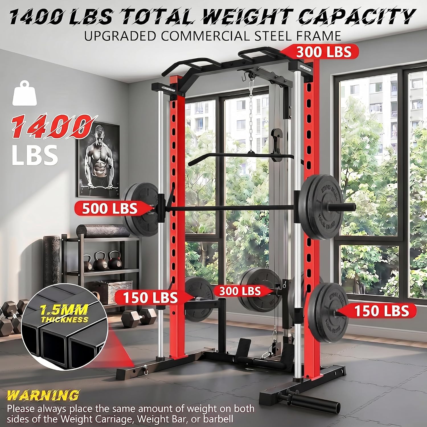 All-in-One Smith Machine Power - Home Gym Lat Pulldown 评论和价格