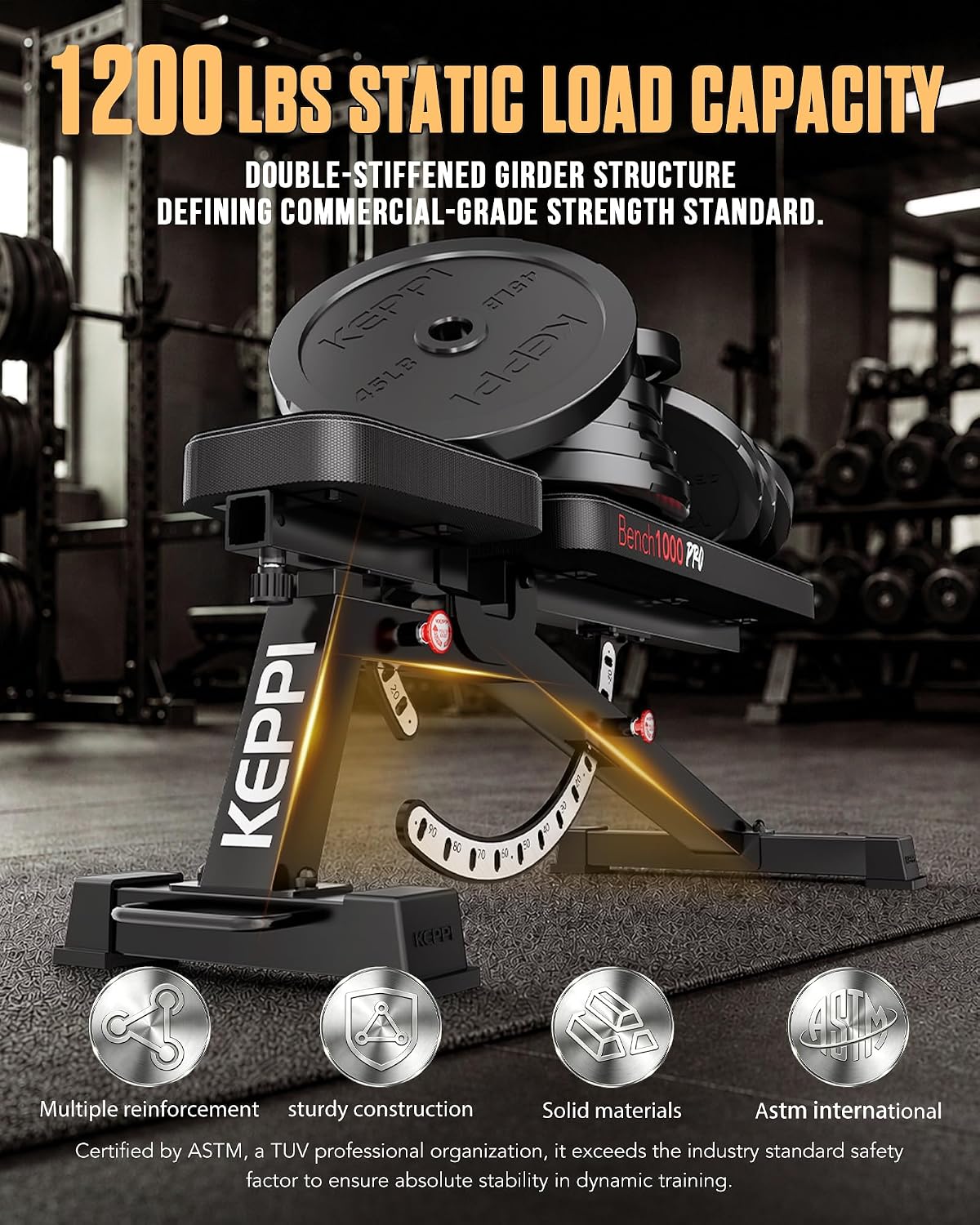 Adjustable Weight Bench 1200LB - Home Gym Bench 评论和价格